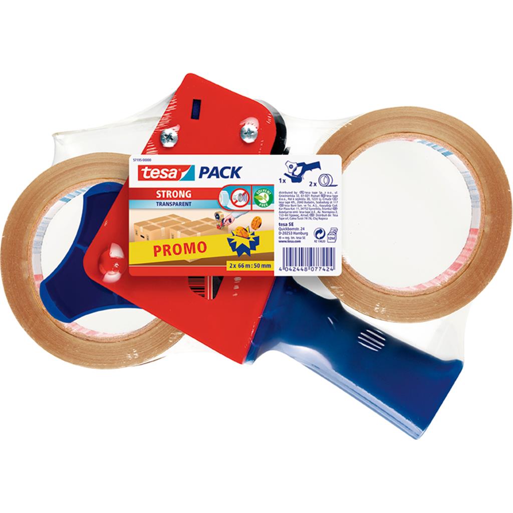 PRECINTADORA 57195+2 ROLLOS 066X50 TRANS